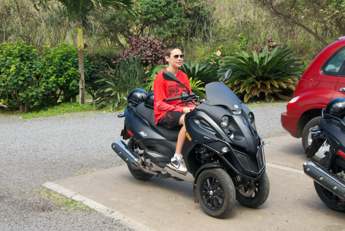 The Piaggio MP3 500 scooters that we rented