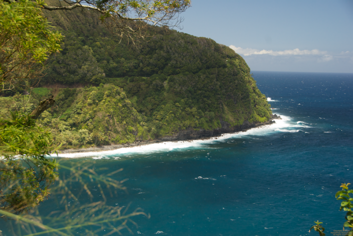 Looking back at the road to Hana