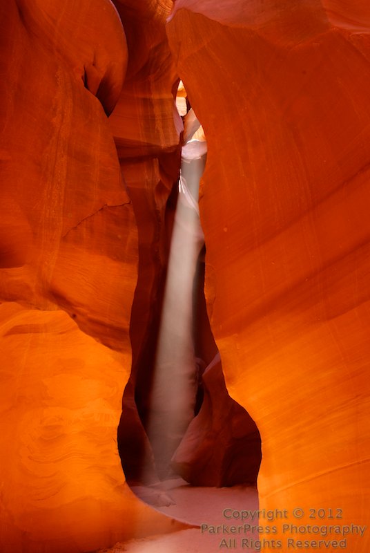 Antelope Canyon Shaft of light, just before the invasion of VERY rude Japanese tourists